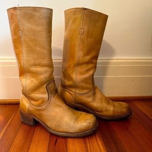 Frye Vintage Campus Boots Size 9 D Light Tan